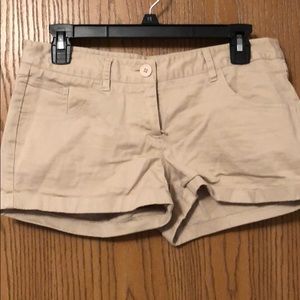 Low rise khaki shorts